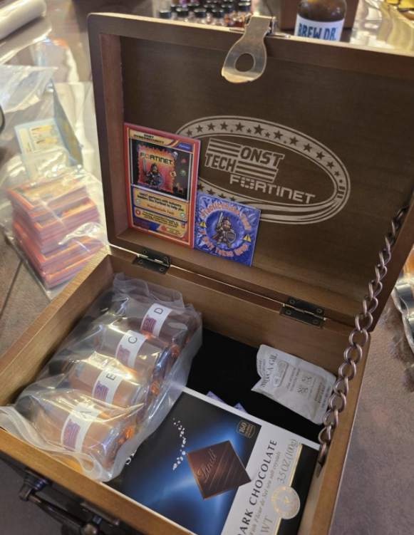 Custom ONST and Fortinet partner gift box